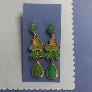 Green Statement Earrings
